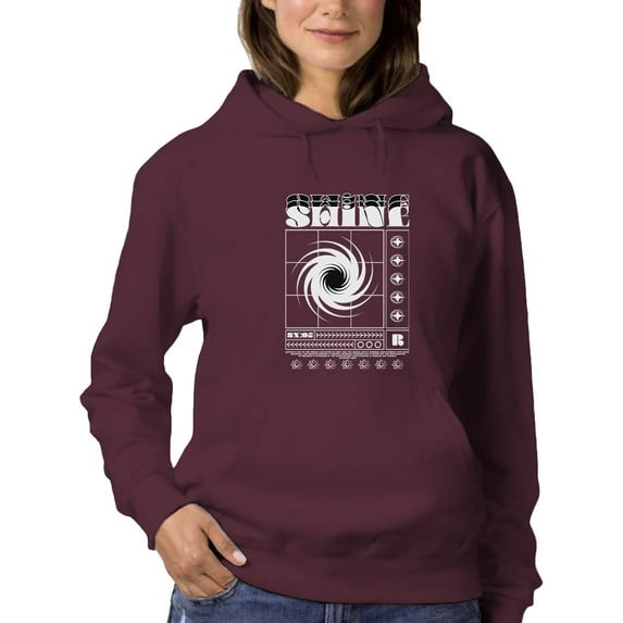 Poster Spiral Techno Style Hoodie Women -Image by Shutterstock, Female 5X-Large