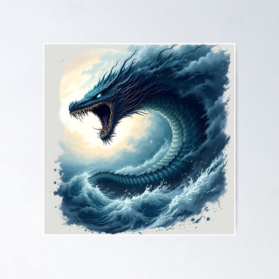 Poster Spirit Animal Leviathan Chaos, Primal Power & Strength - No Framed, Vintage Wall Art, Trendy Retro Print, Positive Quote Poster, Room Decor, Wall Art, 12x18