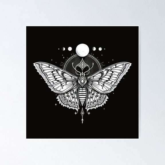 Poster Spirit Animal Moth Faith, Determination & Transformation - No Framed, Vintage Wall Art, Trendy Retro Print, Positive Quote Poster, Room Decor, Wall Art, 24x36