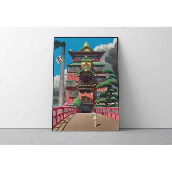Poster Spirited Away Poster Studio Ghibli Home Decor Hayao Miyazaki Movie Poster Anime Wall Art Anime Studio Ghibli Print Japanese Movie Art 8X12, UNFRAMED