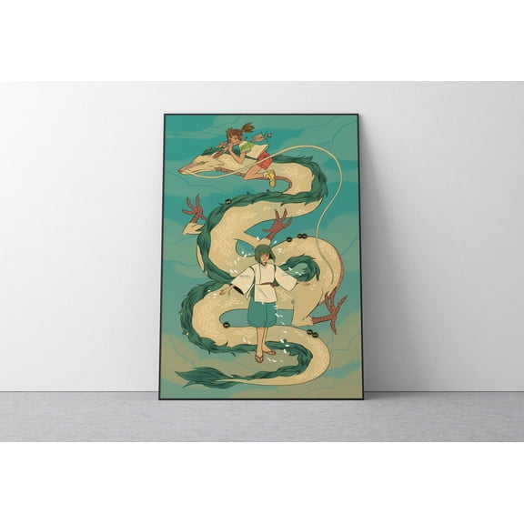 Poster Spirited Away Poster Studio Ghibli Home Decor Hayao Miyazaki Movie Poster Anime Wall Art Anime Studio Ghibli Print Japanese Movie Art 8X12, UNFRAMED