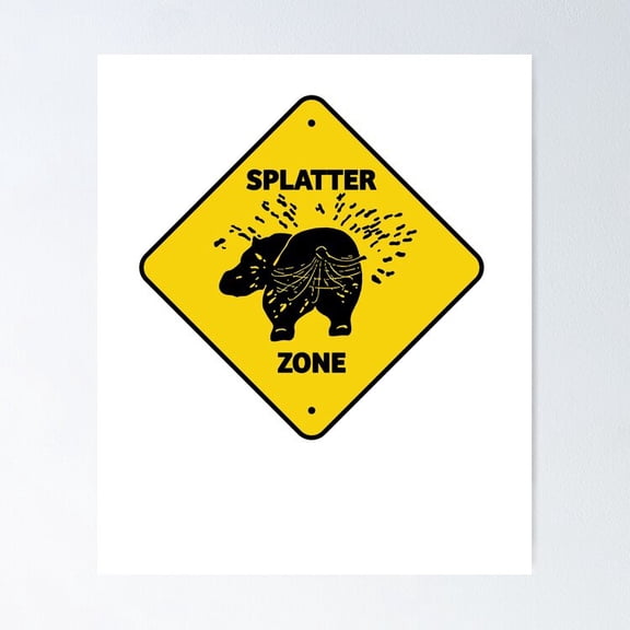 Poster Splatter Zone - Funny Sign Gift - No Framed, Vintage Wall Art, Trendy Retro Print, Positive Quote Poster, Room Decor, Wall Art, 24x36