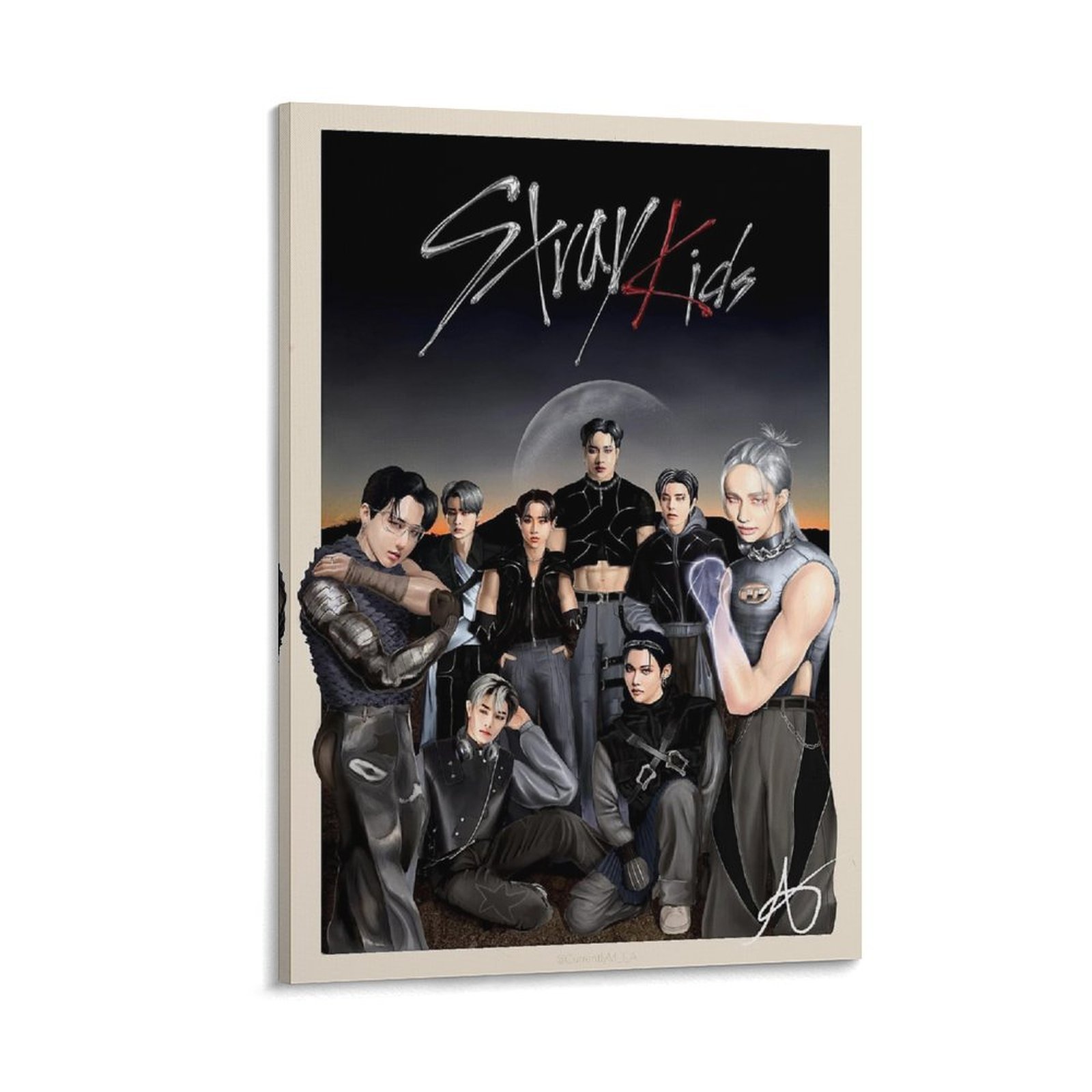 Poster Stray Kids Wall Art Painting On Canvas Wall Art Poster Scroll ...