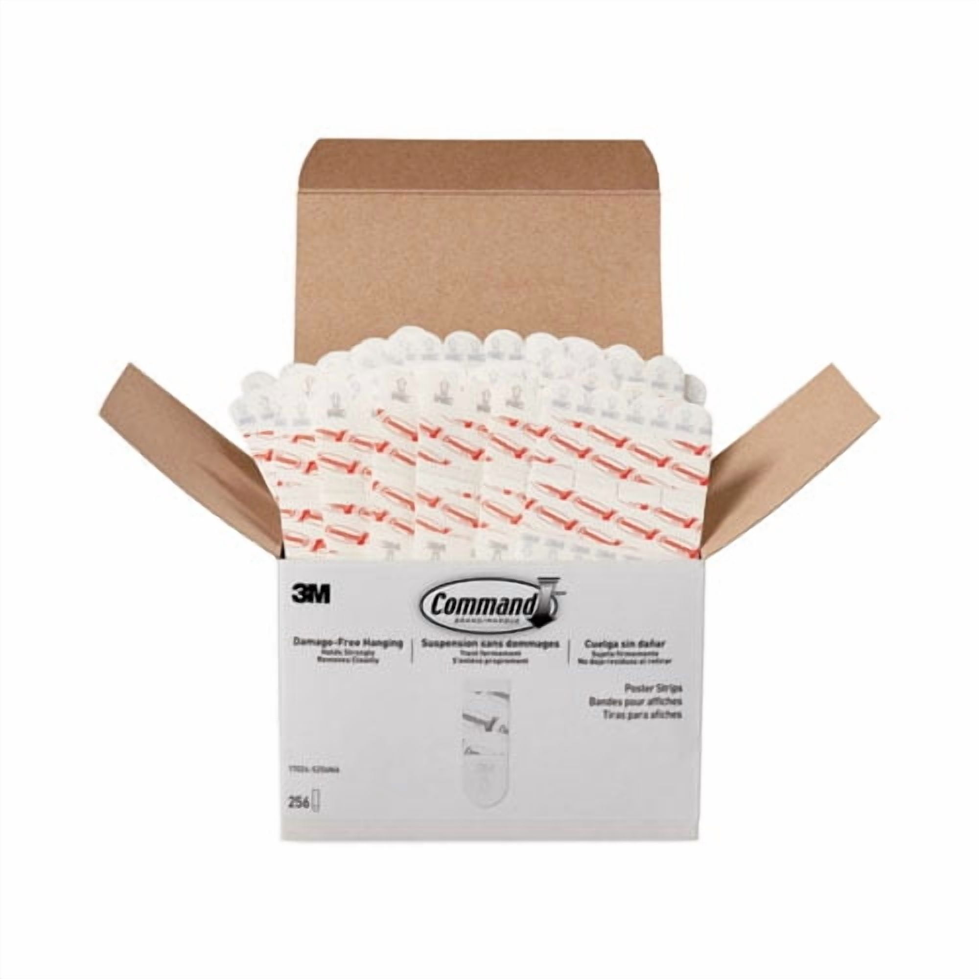 Poster Strips, Removable, Holds Up To 1 Lb Per Pair, 1.63 X 2.75, White, 256/pack | Bundle of 5