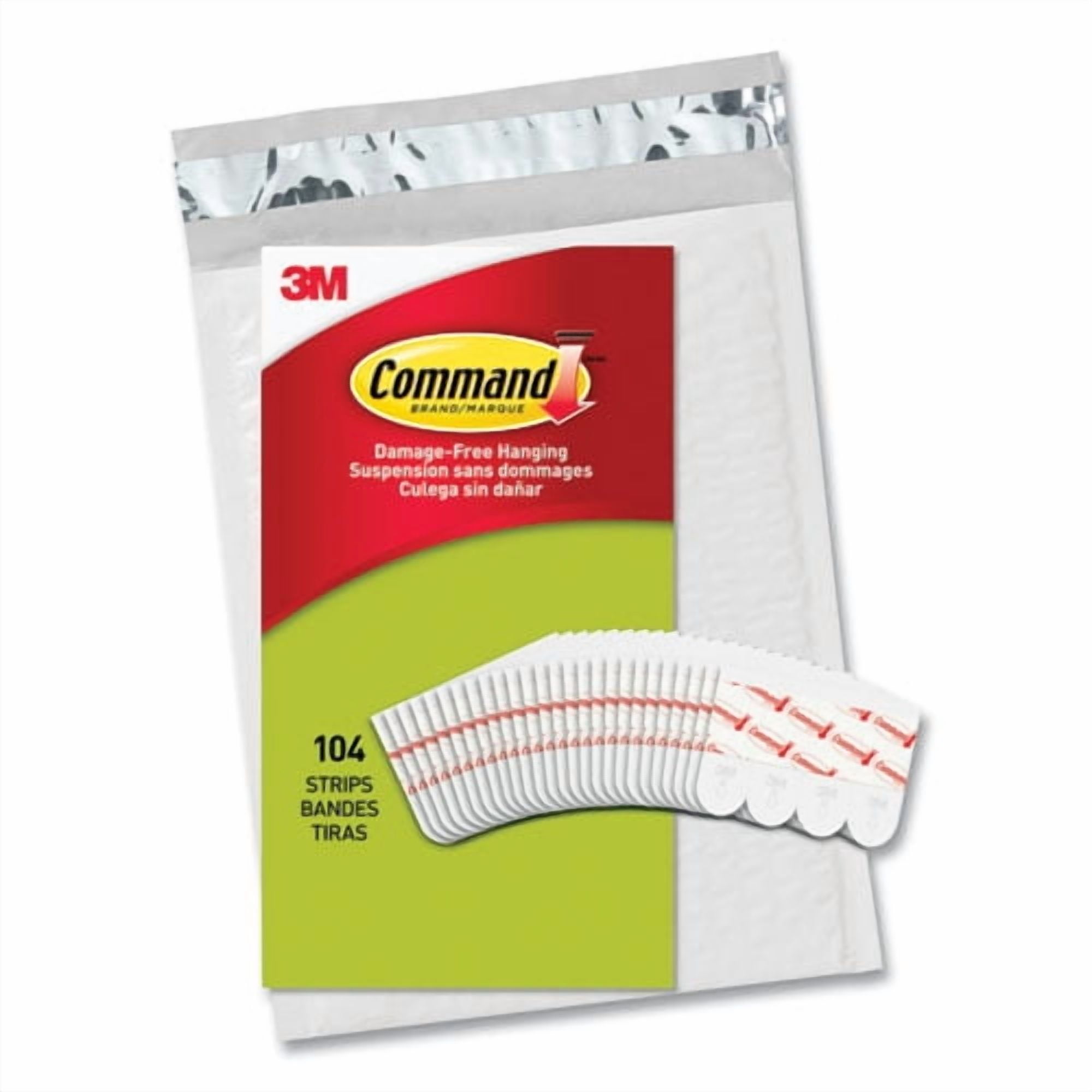 Poster Strips, Removable, Holds Up To 1 Lb Per Pair, Small, 0.63 X 1.75, White, 104/pack | Bundle of 10