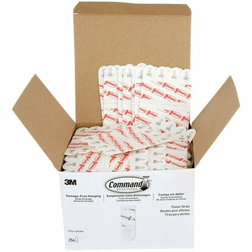 Poster Strips Removable, Holds Up to 1 lb, 5/8" x 1 3/4", White | 5 Packs (1280 Total)