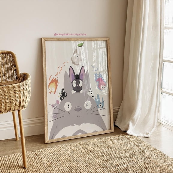 Poster Studio Ghibli Characters Poster | Anime Fan Art Print 8X12, UNFRAMED