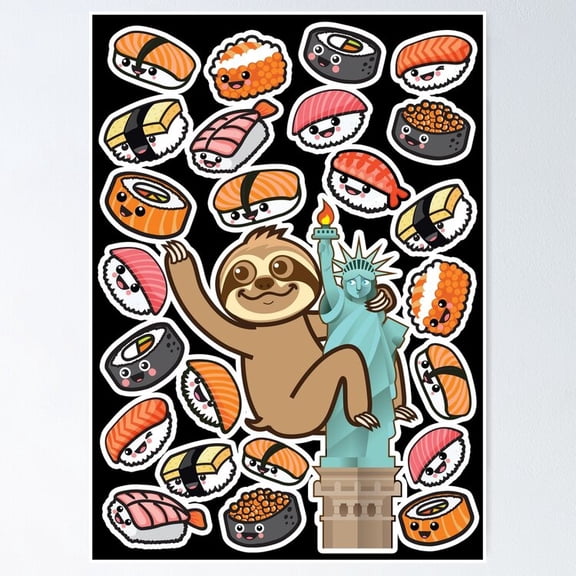 Poster Sushi Nyc Poster - No Framed, Vintage Wall Art, Hot Trend!, 8x12