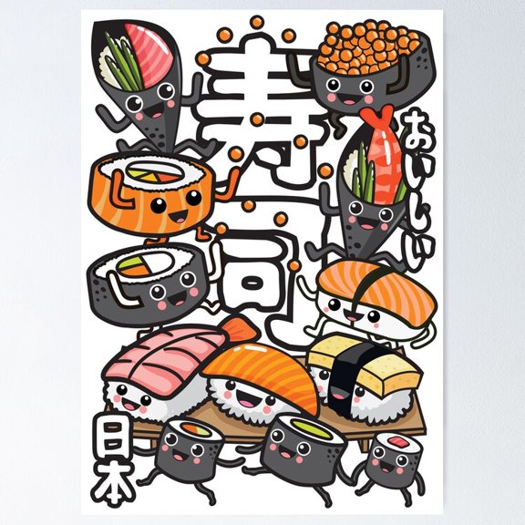 Poster Sushi Poster - No Framed, Vintage Wall Art, Hot Trend!, Poster Only