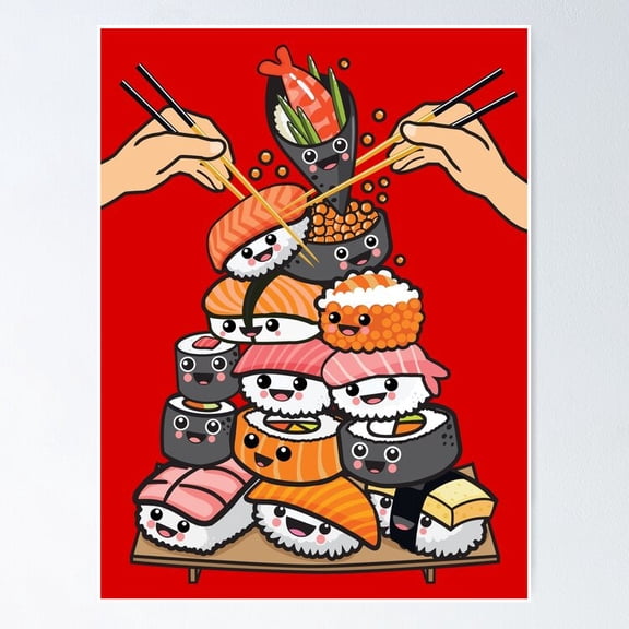 Poster Sushi Poster - No Framed, Vintage Wall Art, Hot Trend!, Poster Only