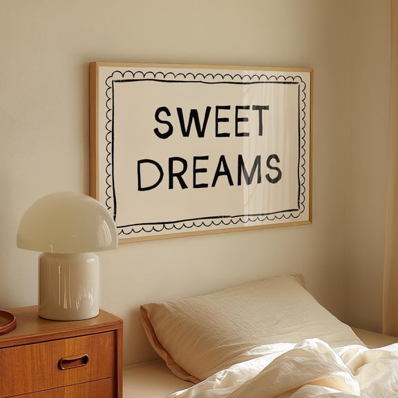 Poster Sweet Dreams Art Print, Trendy Wall Art, Printable Wall Art, Bedroom Wall Art, Above Bed Wall Art, Stay In Bed Print, Couples Wall Art - No Framed, Vintage Wall Art, Hot Trend!, 8x12
