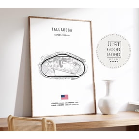 Poster Talladega Superspeedway · Nascar Racetrack Lincoln USA · Oval Racing Wall Art · Motorsport Gift · Print, Modern Wall Decor , Poster Print Only