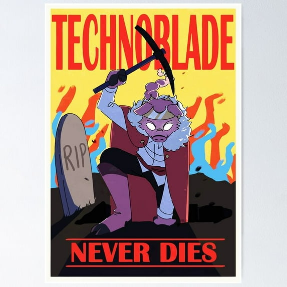 Poster Technoblade Never Dies Games - No Framed, Vintage Wall Art, Trendy Retro Print, Positive Quote Poster, Room Decor, Wall Art, 12x18