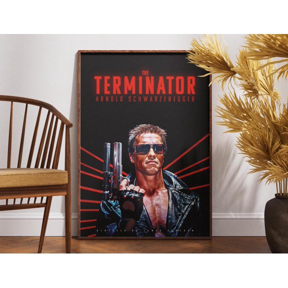 Poster The Terminator Movie Poster, Poster Print, Movie Lovers Gift, Printable Wall Art,Arnold Schwarzenegger, Retro Vintage Poster, Film Print 12X18, UNFRAMED