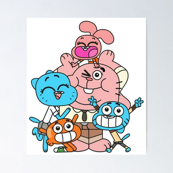 Poster The Amazing World Of Gumball - No Framed, Vintage Wall Art, Trendy Retro Print, Positive Quote Poster, Room Decor, Wall Art, 8x12