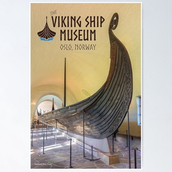 Poster The Viking Ship Museum Travel - No Framed, Vintage Wall Art, Trendy Retro Print, Positive Quote Poster, Room Decor, Wall Art, 12x18