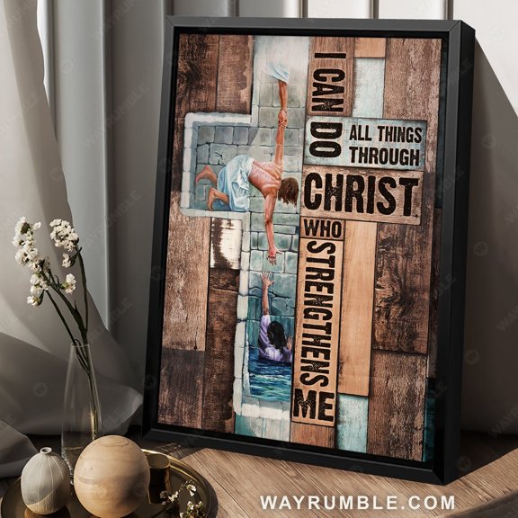 Poster The life of Jesus, Take my hand, I can do all things - Jesus Portrait Poster Prints, Christian Wall Art WINXIE DECOR - 8X12, UNFRAMED