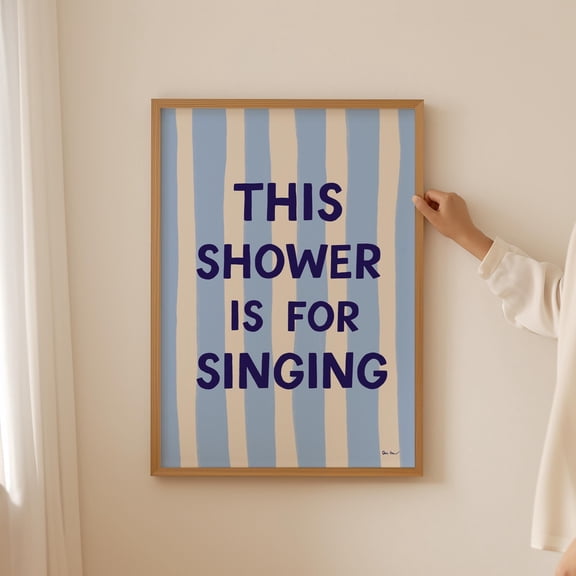 Poster This Shower Is For Singing Wall Art, Trendy Guest Check Poster, Aesthetic Bathroom Print, Bathroom Poster, Cute Bathroom Decor 16X24, UNFRAMED