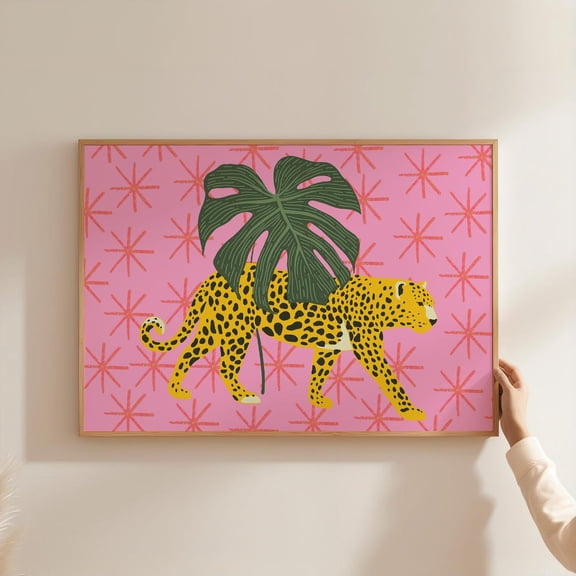 Poster Tiger Art Print, Trendy Wall Art, Printable Wall Art, Maximalist Wall Art, Dopamine Wall Art, Cheetah Wall Art, Preppy Room Decor - No Framed, Vintage Wall Art, Hot Trend!, 24x36