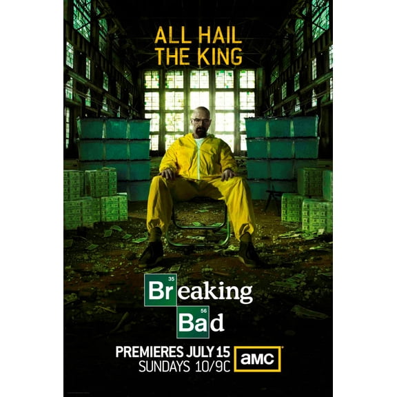 Poster Time Breaking Bad Mini poster 11inx17in all hail the king 11x17 poster Color Category: Multi, Unframed, Ages: Adults, Rectangle