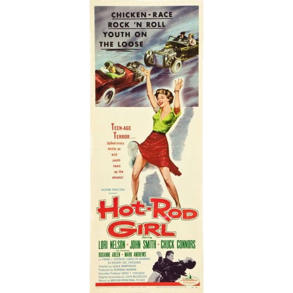 Poster Time Hot Rod Girl poster Movie poster Insert 14X36 Color Category: Multi, Unframed, Ages: Adults