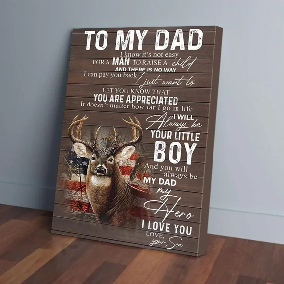 Poster To My Dad Deer American Hunter Son, Wall Art Wall Art Wall Art, Unframed Prints For Home Or Office, Perfect Gift For Everyone, 8x12