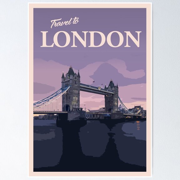 Poster Tower Bridge - No Framed, Vintage Wall Art, Trendy Retro Print, Positive Quote Poster, Room Decor, Wall Art, 12x18