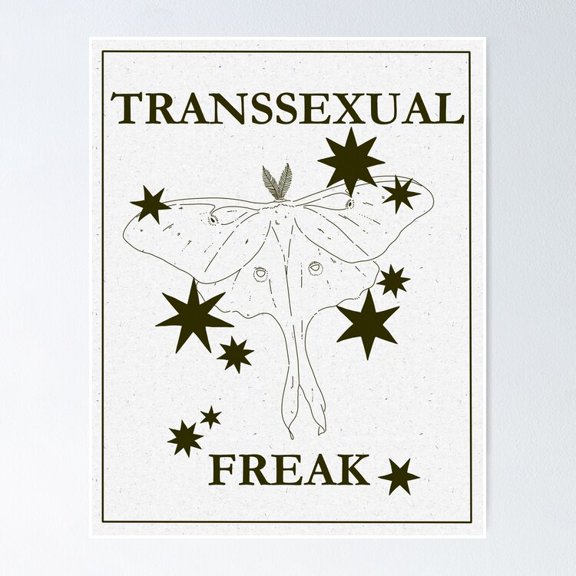 Poster Transsexual Freak - No Framed, Vintage Wall Art, Trendy Retro Print, Positive Quote Poster, Room Decor, Wall Art, 8x12