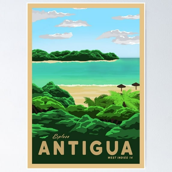 Poster Travel To Antigua Wall Art, Unframed Prints For Home Or Office, Perfect Gift For Everyone, 24x36