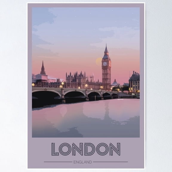 Poster Travel To London - No Framed, Vintage Wall Art, Trendy Retro Print, Positive Quote Poster, Room Decor, Wall Art, 8x12