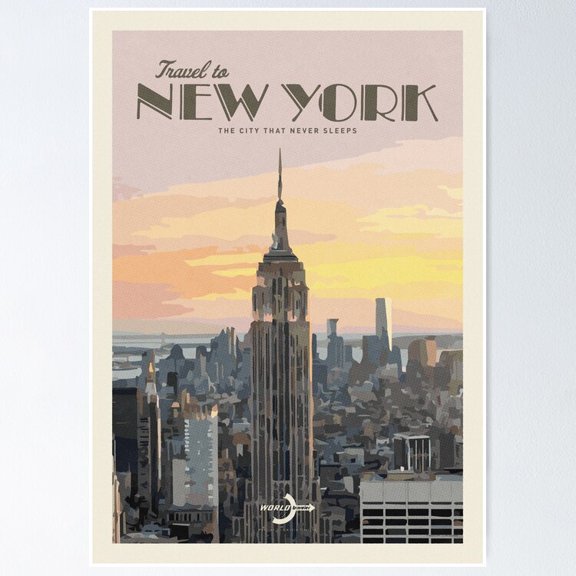 Poster Travel To New York Wall Art, Unframed Prints For Home Or Office, Perfect Gift For Everyone, 12x18