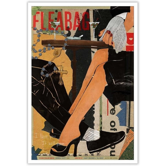 Poster Trendy Retro Fleabag Colorful I Love You Is Will Pass Poster, WINXIE DECOR - 8X12, UNFRAMED