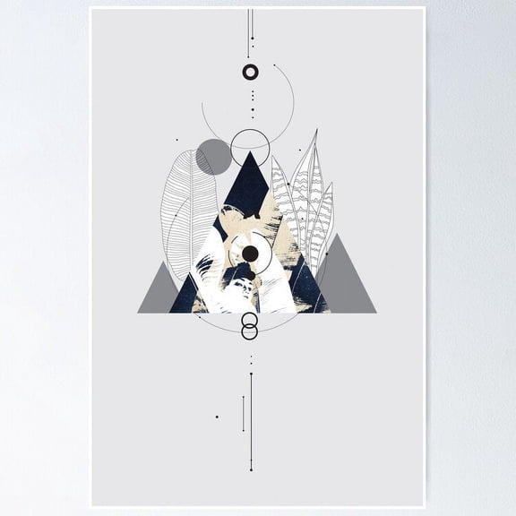 Poster Triangle - No Framed, Vintage Wall Art, Trendy Retro Print, Positive Quote Poster, Room Decor, Wall Art, 8x12