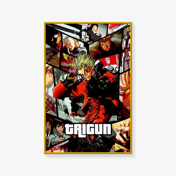 Poster Trigun Poster, Japan Anime Poster, Trigun Poster Print, Art Poster Wall Art Picture Print Modern Family Bedroom Decor Posters 8X12, UNFRAMED