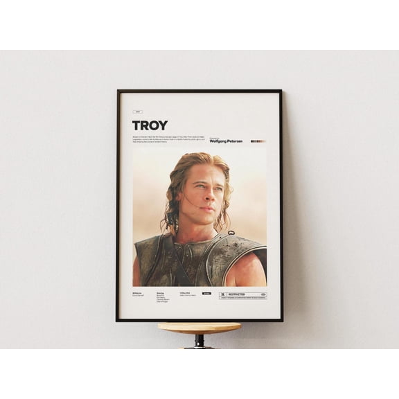 Poster Troy Poster Wolfgang Petersen'S Film Troy Print Poster, The Iliad By Homer On Cinema, Movie Wall Art Idea 24X36, UNFRAMED