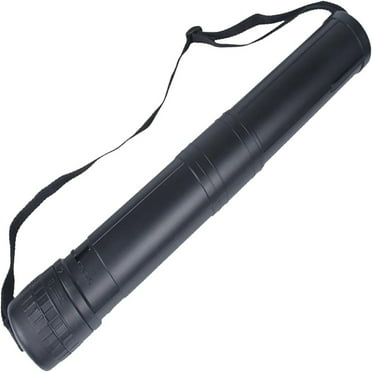 ICQOVD Poster Tube 2.36 in x 17.7 in - 28.4 in Black Plastic Telescoping Blueprint Tube with Strap