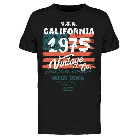 Poster: U.S.A. California 1975 T-Shirt Men -Image by Shutterstock, Male 3X-Large