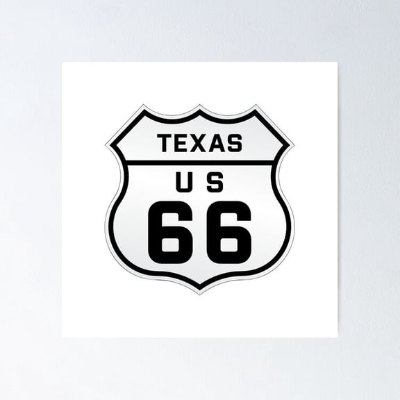 Poster U.S. Route 66 - Texas - No Framed, Vintage Wall Art, Trendy Retro Print, Positive Quote Poster, Room Decor, Wall Art, Poster Only