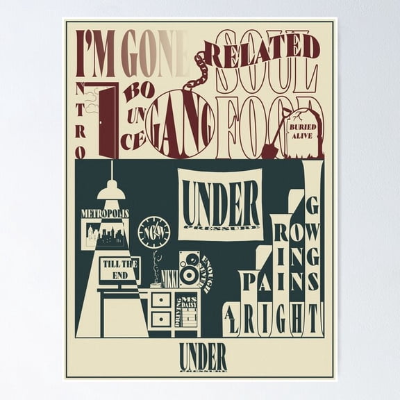 Poster Under Pressure (Tracklist) - Logic - No Framed, Vintage Wall Art, Trendy Retro Print, Positive Quote Poster, Room Decor, Wall Art, 8x12