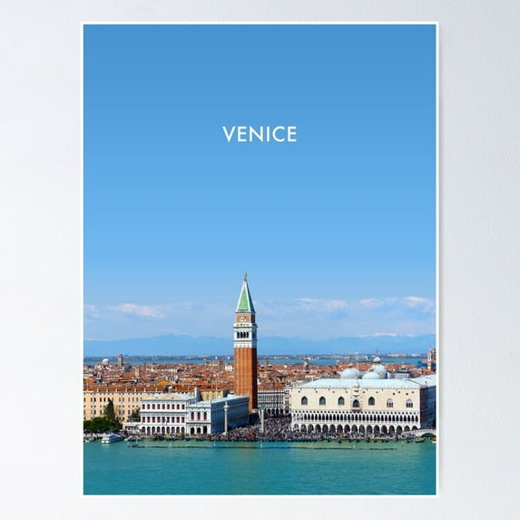 Poster Venice Modern Travel - No Framed, Vintage Wall Art, Trendy Retro Print, Positive Quote Poster, Room Decor, Wall Art, 24x36
