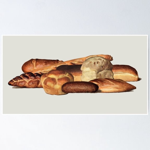 Poster Vintage Bread - No Framed, Vintage Wall Art, Trendy Retro Print, Positive Quote Poster, Room Decor, Wall Art, 8x12