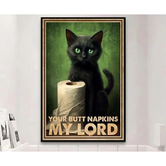 Poster Vintage Cat Wall Art Print, Bathroom Art Decor Wall Art, Unframed Prints For Home Or Office, Perfect Gift For Everyone, 8x12