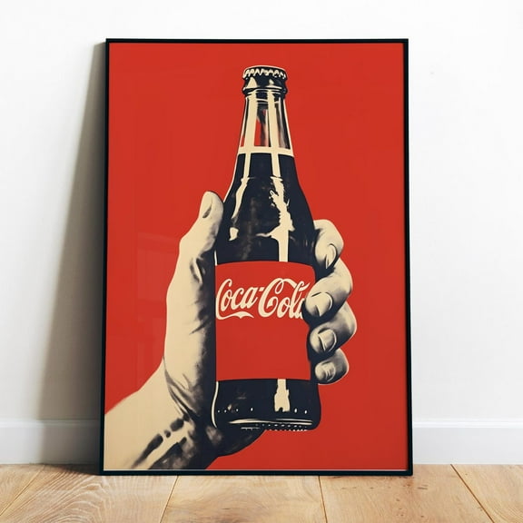 Poster Vintage Coca-Cola Print Retro Poster For Cafe Vintage Bar Poster Break Room Art Retro Coke Print Cola Bottle Print Digital Red Office Poster - No Framed, Vintage Wall Art, Hot Trend!, 8x12