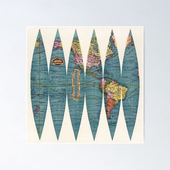 Poster Vintage Map - No Framed, Vintage Wall Art, Trendy Retro Print, Positive Quote Poster, Room Decor, Wall Art, 24x36