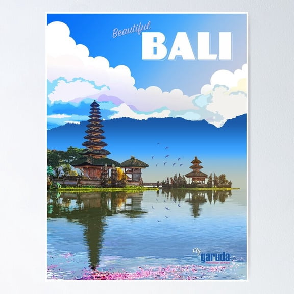 Poster Vintage-Style Bali Travel - No Framed, Vintage Wall Art, Trendy Retro Print, Positive Quote Poster, Room Decor, Wall Art, 24x36
