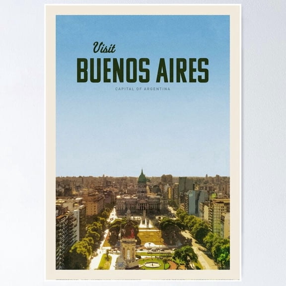 Poster Visit Buenos Aires Wall Art, Unframed Prints For Home Or Office, Perfect Gift For Everyone, 8x12