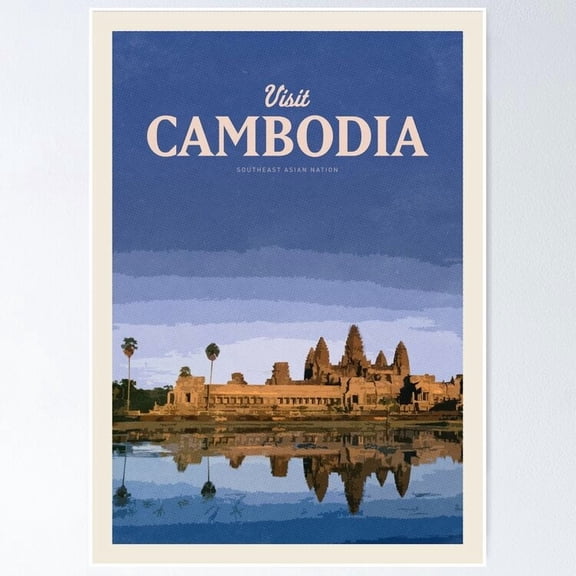Poster Visit Cambodia Wall Artunframed Prints For Home Or Office Perfect Gift For Everyone , Poster Only