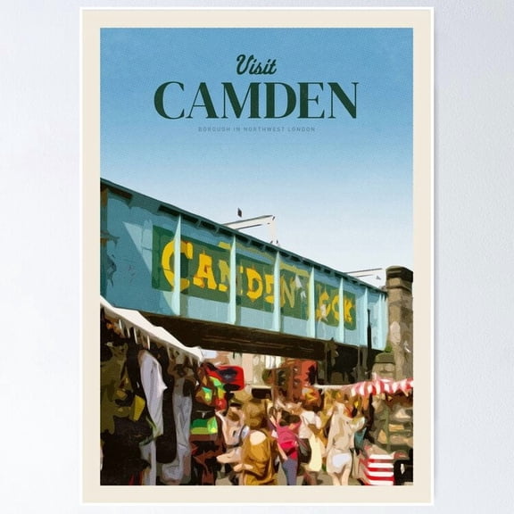 Poster Visit Camden Wall Artunframed Prints For Home Or Office Perfect Gift For Everyone , Poster Only