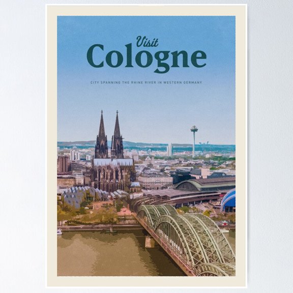 Poster Visit Cologne Wall Art, Unframed Prints For Home Or Office, Perfect Gift For Everyone, 8x12