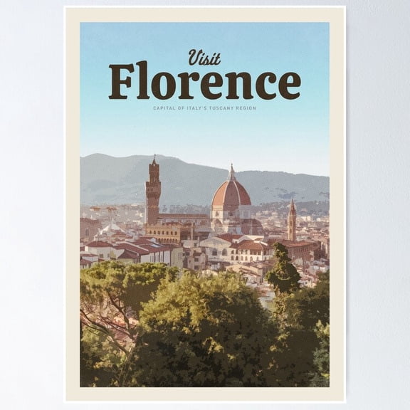 Poster Visit Florence Wall Artunframed Prints For Home Or Office Perfect Gift For Everyone , Poster Only